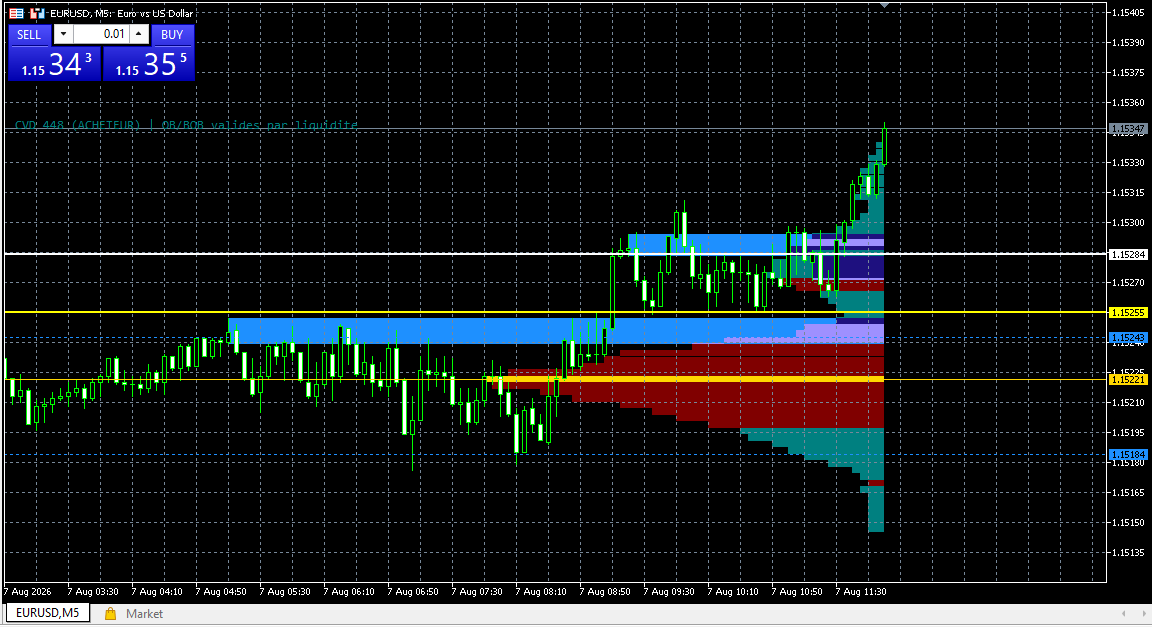 Indicateur VP OrderFlow OB Liquidity sur MetaTrader 5